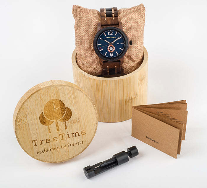 BELENUS Walnut & Ebony Mens Quartz Watch