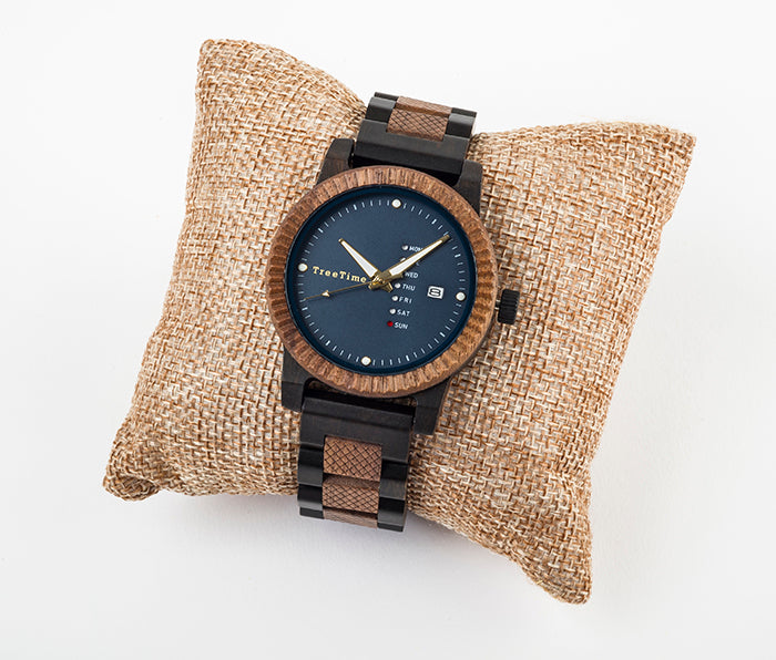 TERANIS Walnut & Ebony Mens Quartz Watch