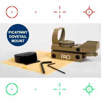 PAO Multi-Reticle Red Green Reflex Sight