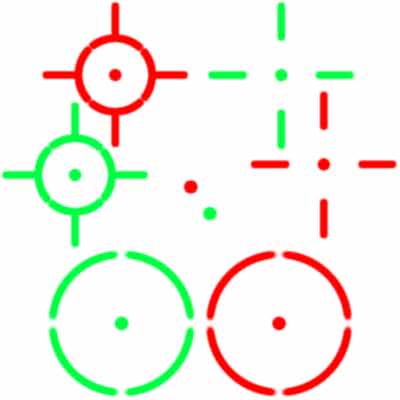 PAO Multi-Reticle Red Green Reflex Sight