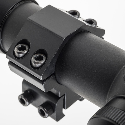 The PAO 4x32 TOPAZ Mil-Dot Riflescope comes with pre-fitted mounts