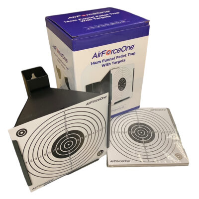 AirForceOne's 14cm Funnel Pellet Trap is a steel target holder that comes complete with 25 card targets